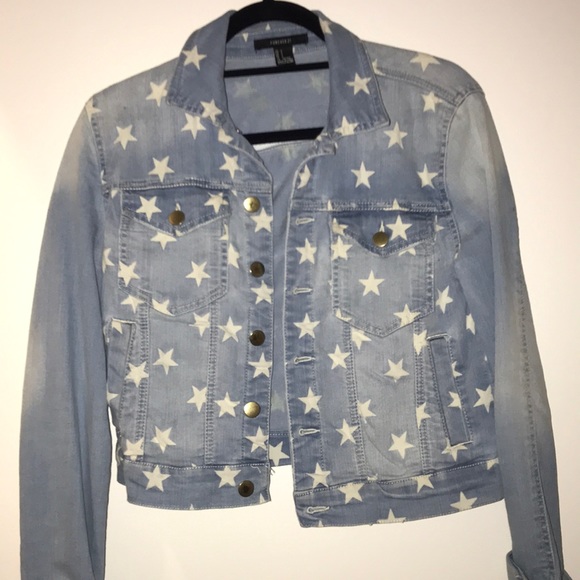 star print jean jacket